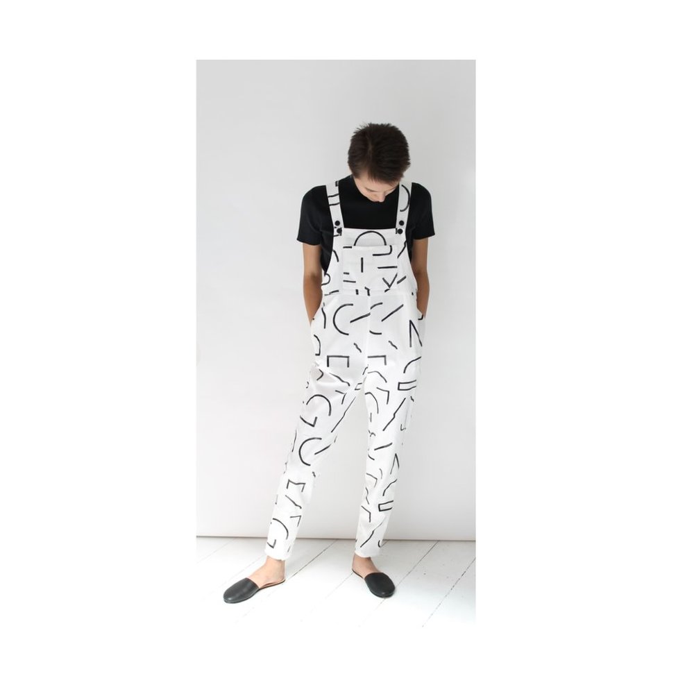 Dusen Dusen Lines Printed Overalls Size L